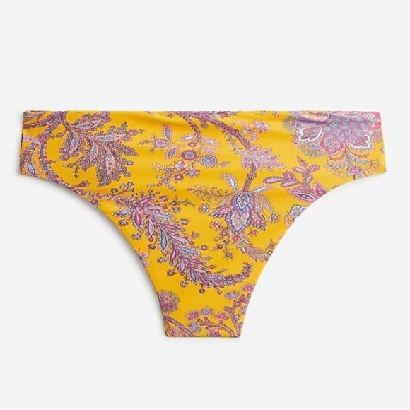 NWT J. Crew High-rise bikini bottom in Ratti® golden paisley Yellow Sz XXS - Picture 1 of 12